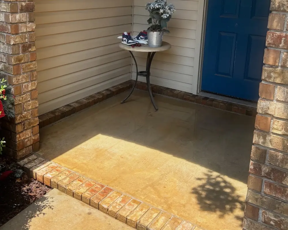 Porch and walkway after